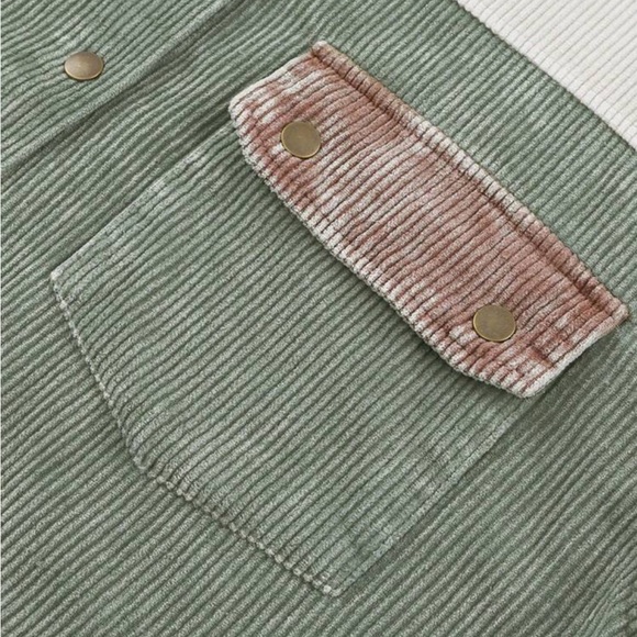 Cozy Corduroy Hoodie Jacket Shacket Button Down Shirt - Picture 10 of 16